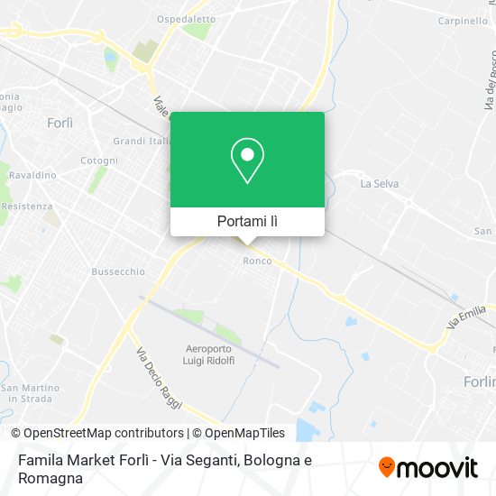 Mappa Famila Market Forlì - Via Seganti