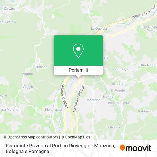 Mappa Ristorante Pizzeria al Portico Rioveggio - Monzuno
