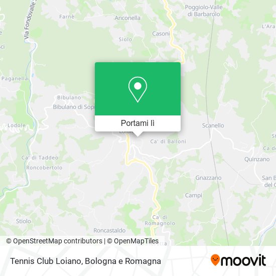 Mappa Tennis Club Loiano