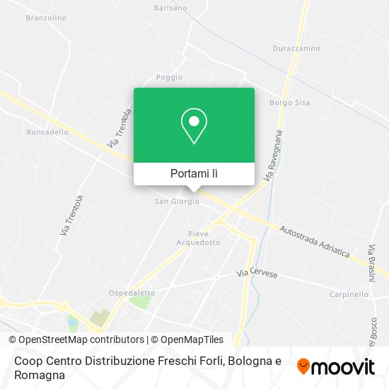 Mappa Coop Centro Distribuzione Freschi Forli
