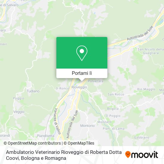 Mappa Ambulatorio Veterinario Rioveggio di Roberta Dotta Coovi