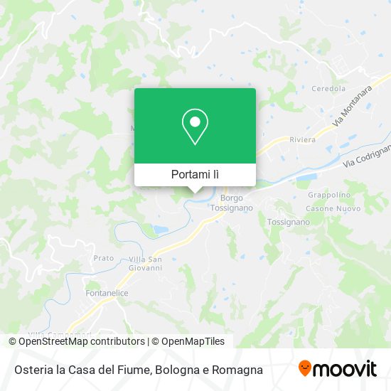 Mappa Osteria la Casa del Fiume