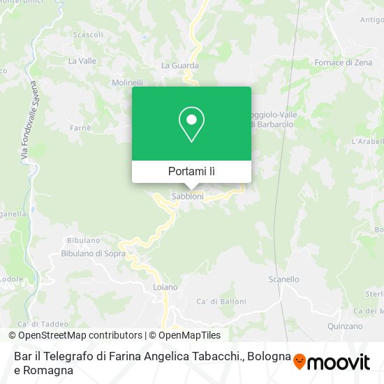 Mappa Bar il Telegrafo di Farina Angelica Tabacchi.