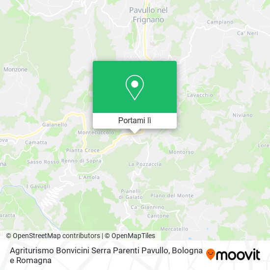 Mappa Agriturismo Bonvicini Serra Parenti Pavullo