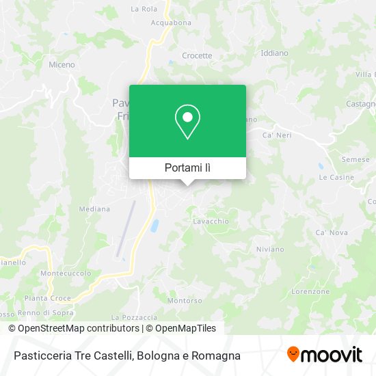 Mappa Pasticceria Tre Castelli