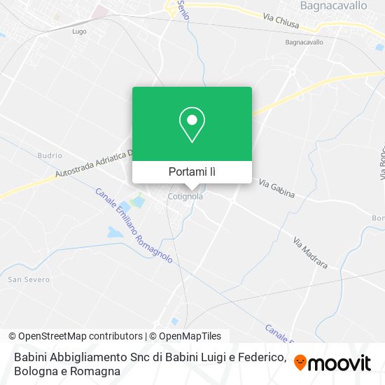 Mappa Babini Abbigliamento Snc di Babini Luigi e Federico