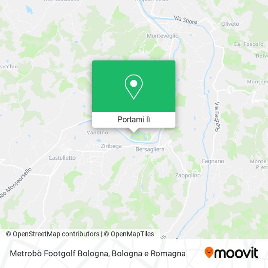 Mappa Metrobò Footgolf Bologna