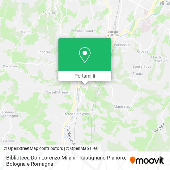 Mappa Biblioteca Don Lorenzo Milani - Rastignano Pianoro