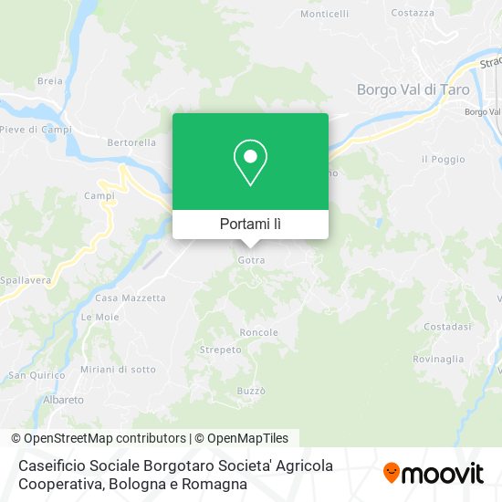 Mappa Caseificio Sociale Borgotaro Societa' Agricola Cooperativa