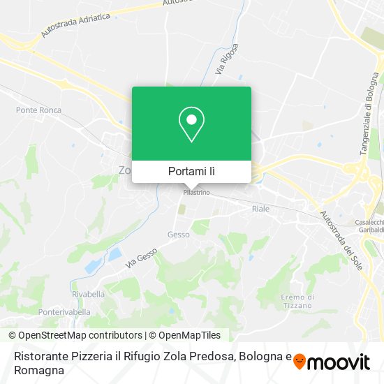 Mappa Ristorante Pizzeria il Rifugio Zola Predosa
