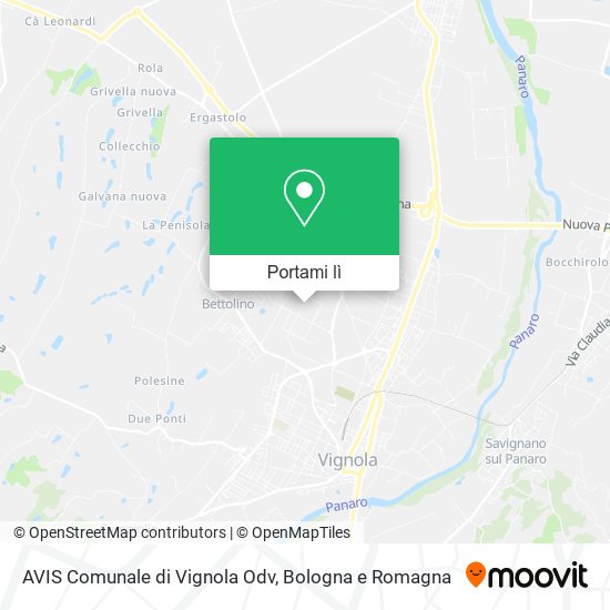 Mappa AVIS Comunale di Vignola Odv