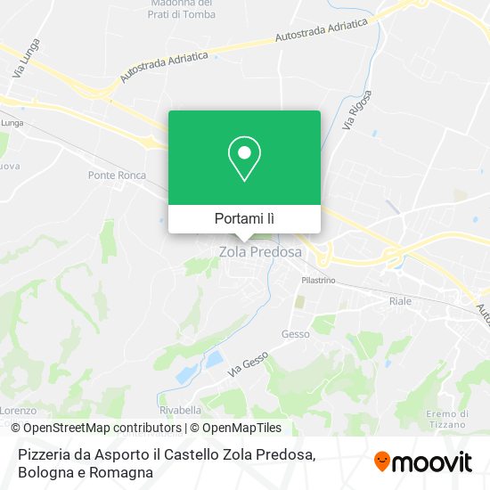 Mappa Pizzeria da Asporto il Castello Zola Predosa