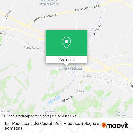 Mappa Bar Pasticceria dei Castelli Zola Predosa