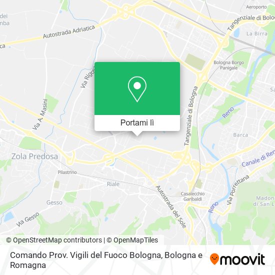 Mappa Comando Prov. Vigili del Fuoco Bologna