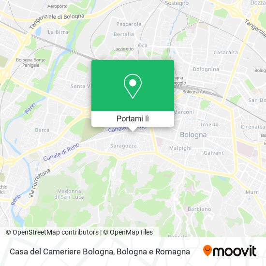 Mappa Casa del Cameriere Bologna