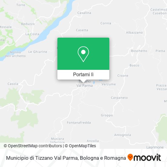 Mappa Municipio di Tizzano Val Parma