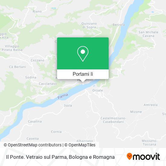 Mappa Il Ponte. Vetraio sul Parma