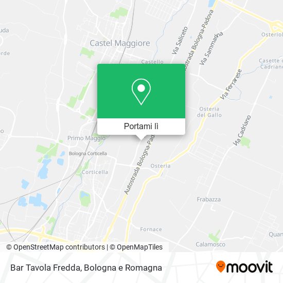 Mappa Bar Tavola Fredda