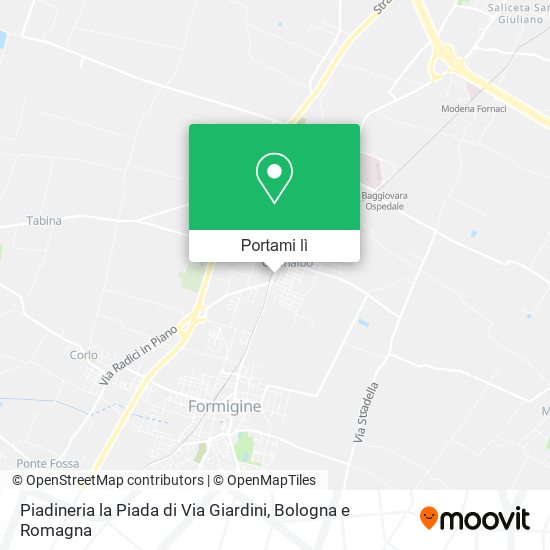 Mappa Piadineria la Piada di Via Giardini