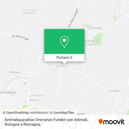 Mappa Animalsparadise Onoranze Funebri per Animali