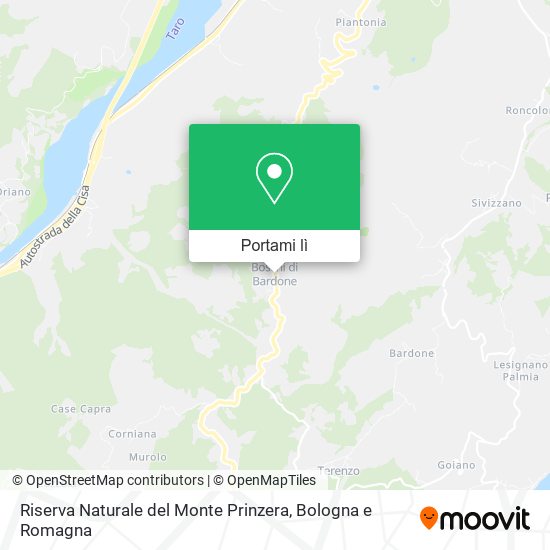 Mappa Riserva Naturale del Monte Prinzera