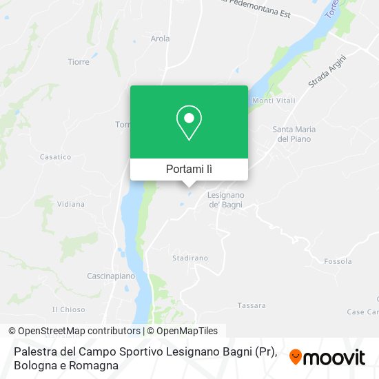 Mappa Palestra del Campo Sportivo Lesignano Bagni (Pr)