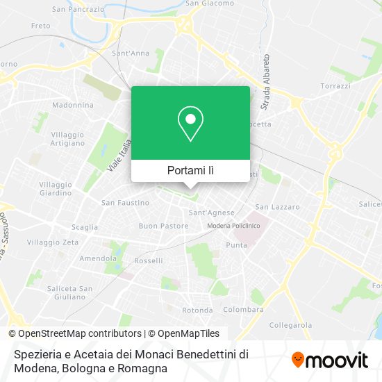 Mappa Spezieria e Acetaia dei Monaci Benedettini di Modena