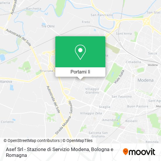 Mappa Asef Srl - Stazione di Servizio Modena
