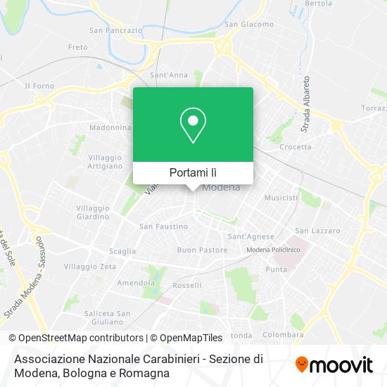 Mappa Associazione Nazionale Carabinieri - Sezione di Modena