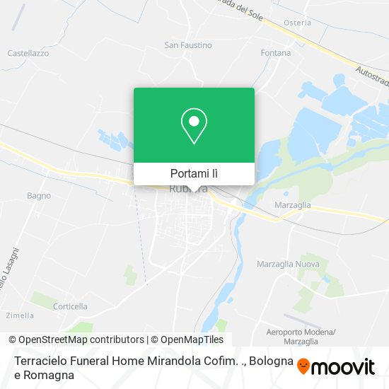 Mappa Terracielo Funeral Home Mirandola Cofim. .