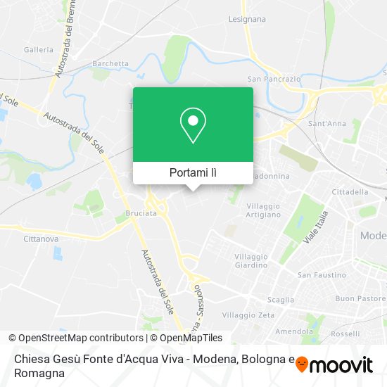 Mappa Chiesa Gesù Fonte d'Acqua Viva - Modena