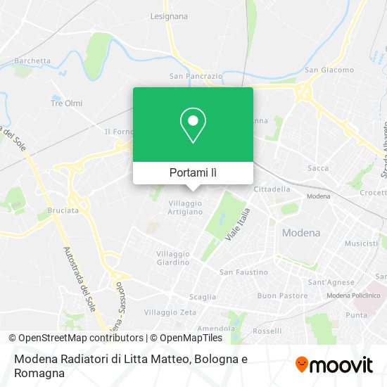 Mappa Modena Radiatori di Litta Matteo
