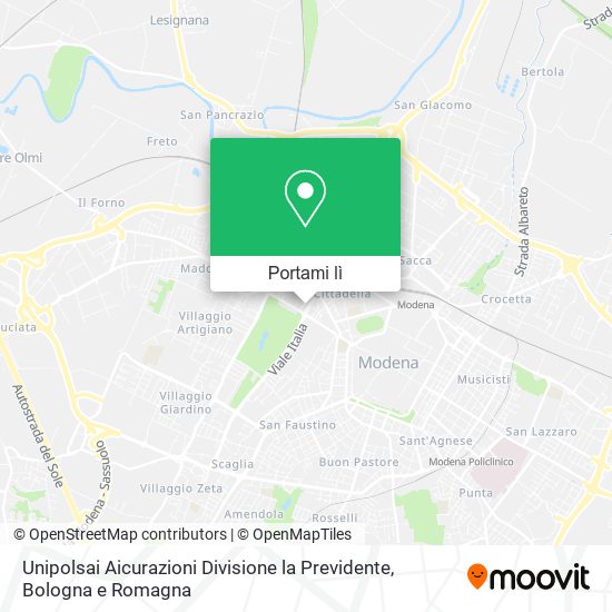 Mappa Unipolsai Aicurazioni Divisione la Previdente