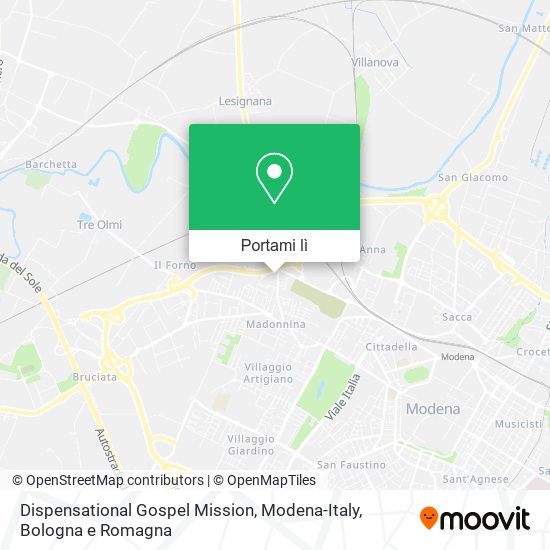 Mappa Dispensational Gospel Mission, Modena-Italy