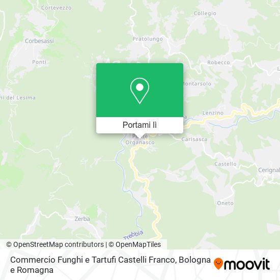Mappa Commercio Funghi e Tartufi Castelli Franco