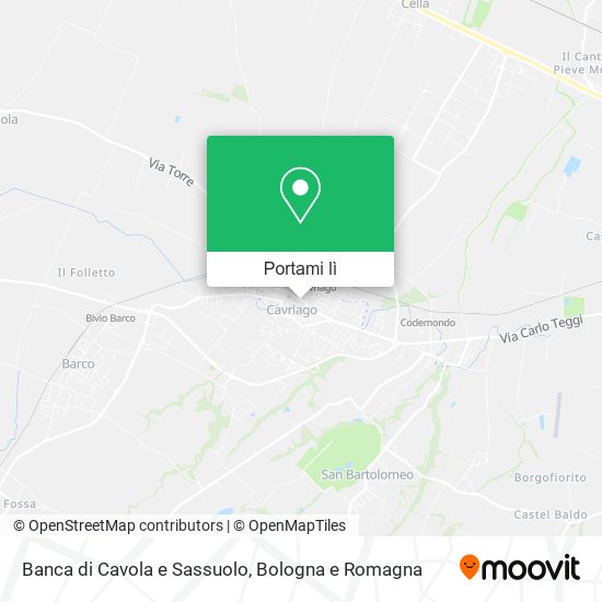 Mappa Banca di Cavola e Sassuolo