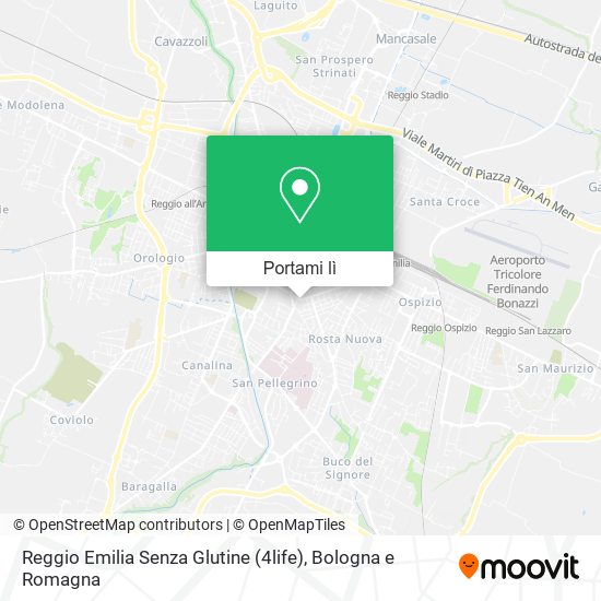 Mappa Reggio Emilia Senza Glutine (4life)