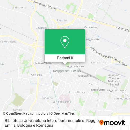 Mappa Biblioteca Universitaria Interdipartimentale di Reggio Emilia