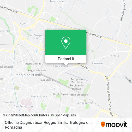 Mappa Officine Diagnosticar Reggio Emilia
