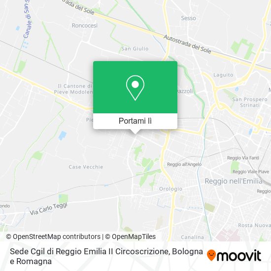 Mappa Sede Cgil di Reggio Emilia II Circoscrizione