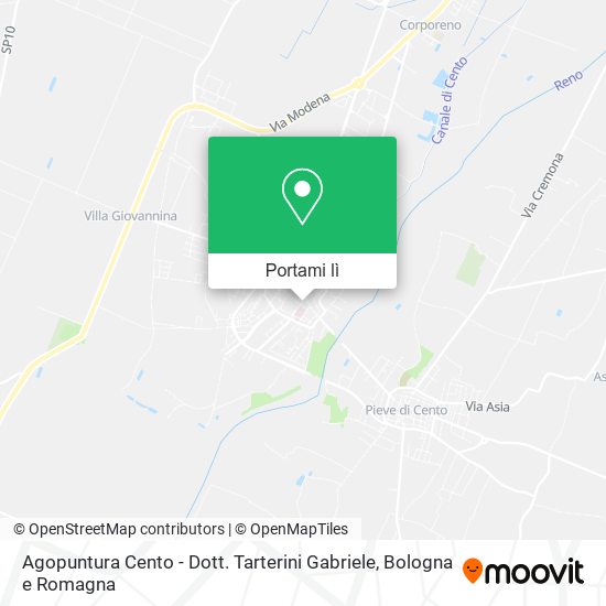 Mappa Agopuntura Cento - Dott. Tarterini Gabriele
