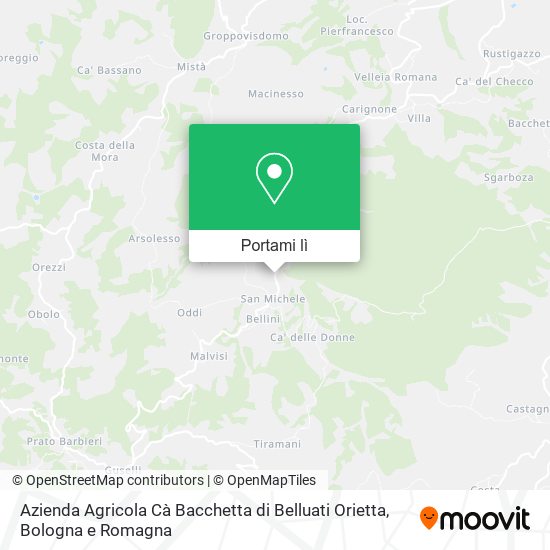 Mappa Azienda Agricola Cà Bacchetta di Belluati Orietta