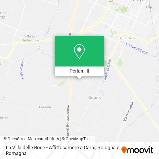 Mappa La Villa delle Rose - Affittacamere a Carpi