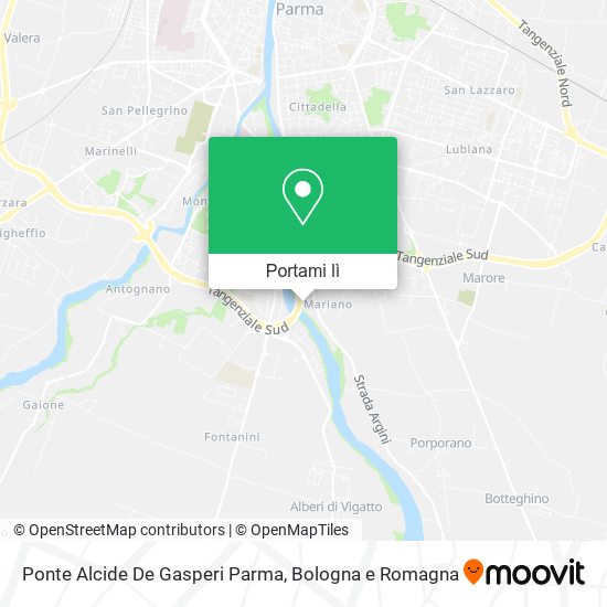 Mappa Ponte Alcide De Gasperi Parma