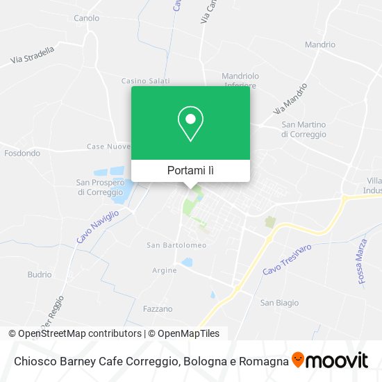 Mappa Chiosco Barney Cafe Correggio