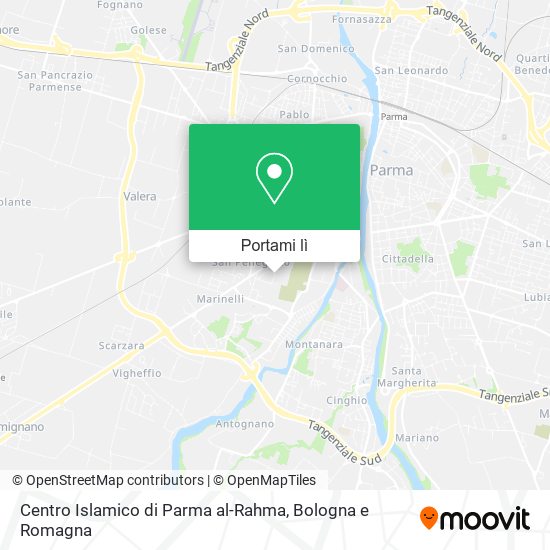 Mappa Centro Islamico di Parma al-Rahma