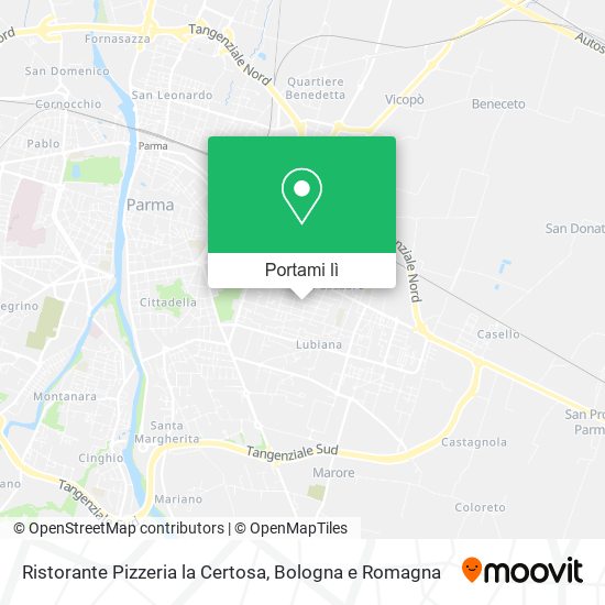 Mappa Ristorante Pizzeria la Certosa
