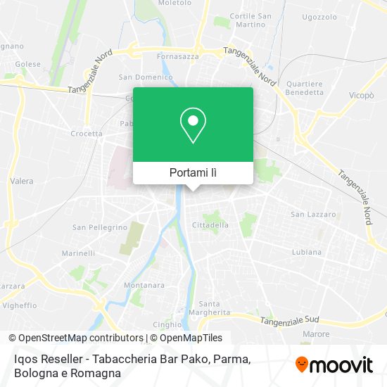 Mappa Iqos Reseller - Tabaccheria Bar Pako, Parma