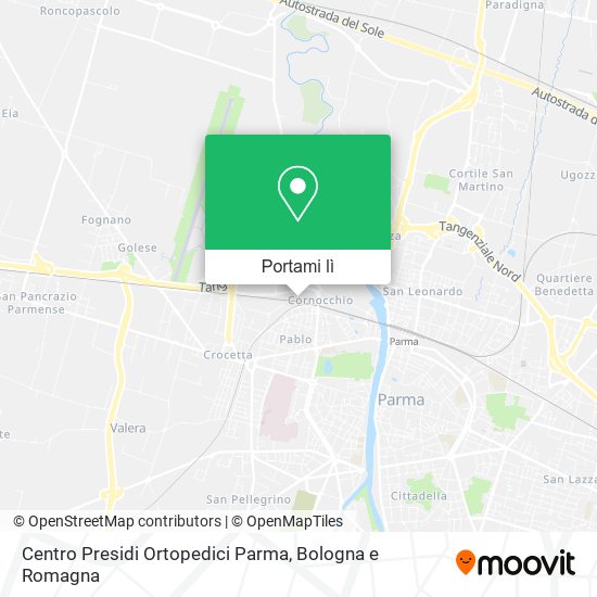 Mappa Centro Presidi Ortopedici Parma