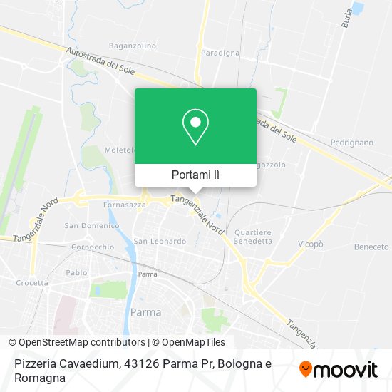 Mappa Pizzeria Cavaedium, 43126 Parma Pr